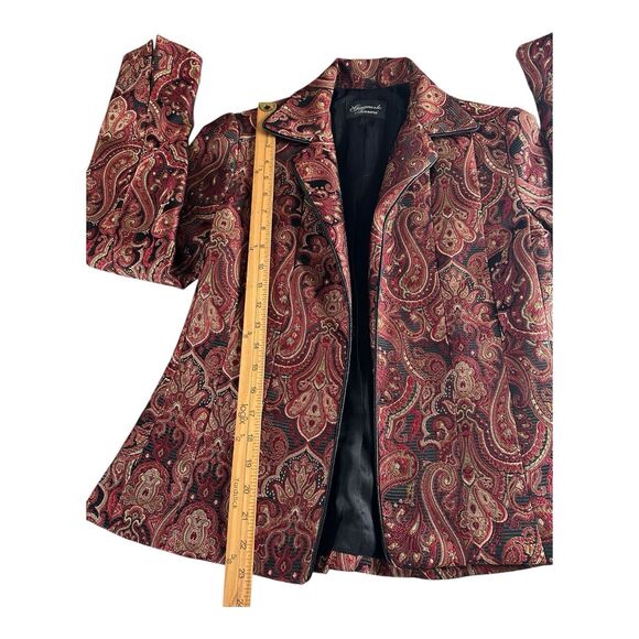 Vintage Giancarlo Ferrari Womens Tapestry Jacket Size 6 Open Front Paisley Boho - Picture 5 of 15